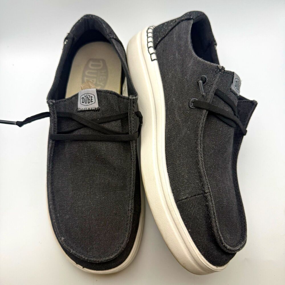 Hey Dude Wendy Rise Women's Canvas Sparkle Lightweight Comfort Black US 8 EU 39